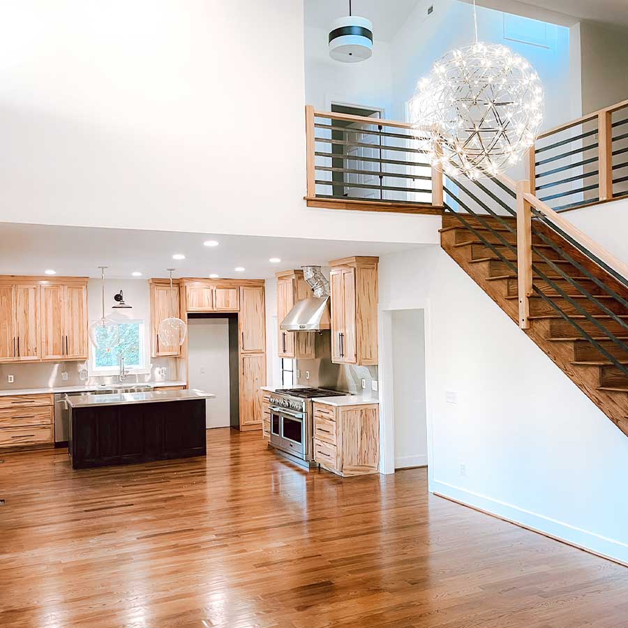 custom kitchen living area